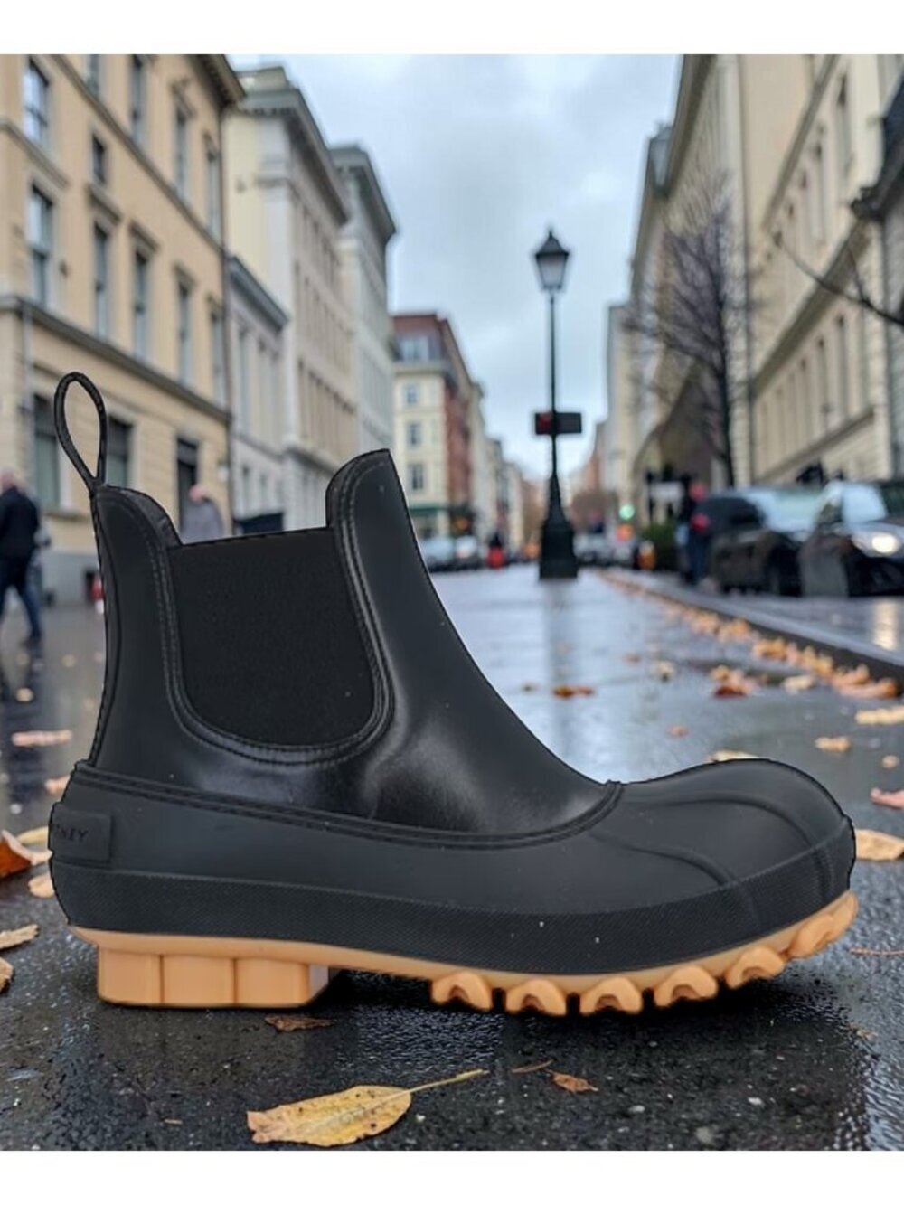 Stella McCartney Duck City Chelsea Boots Black Vegan EU 38 US 8 NIB Italy